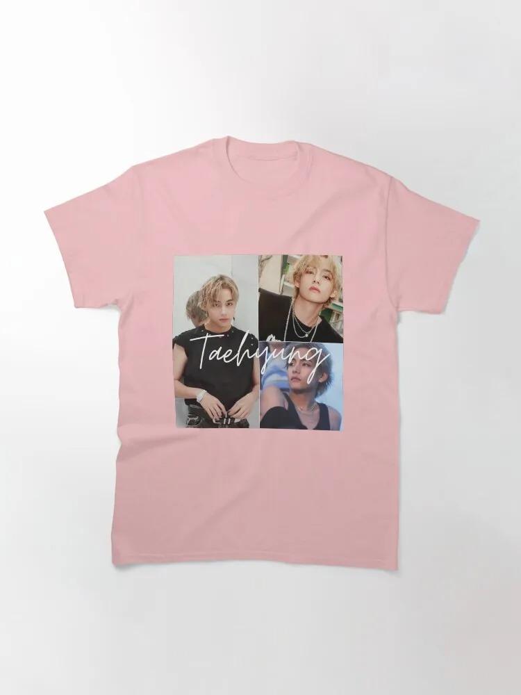BTS V (Kim Taehyung) 4-foton collage handskriven signatur grafisk t-shirt | K-Pop-fan Streetwear Tee