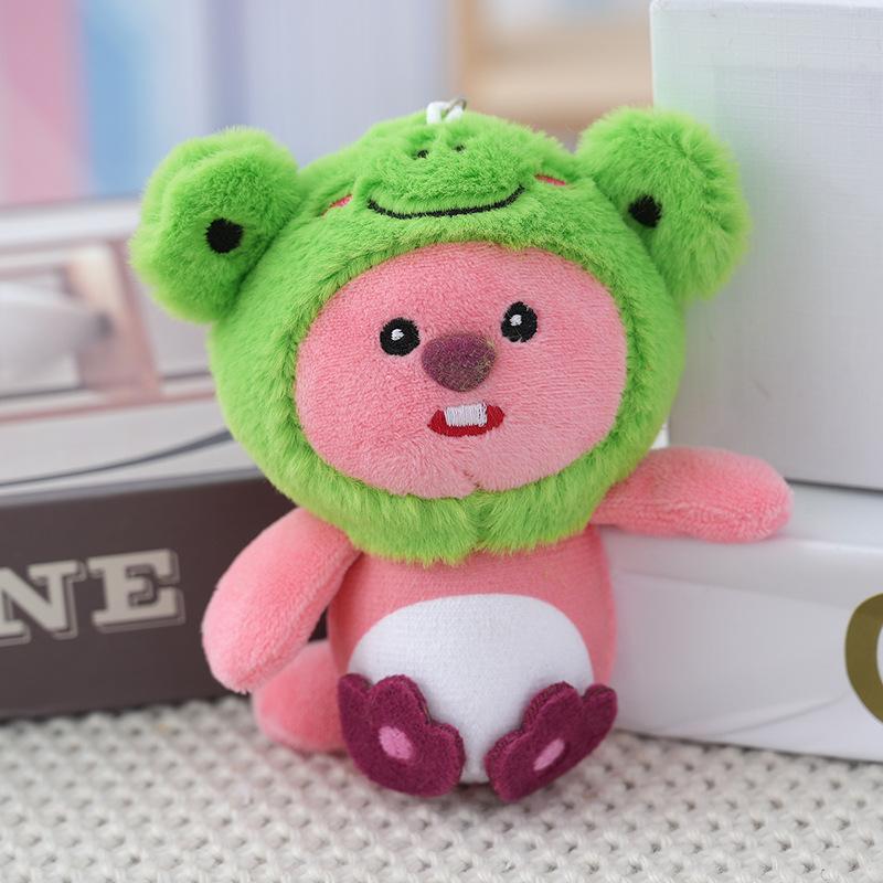 

Плюшевая игрушка в стиле бобра, рюкзак-подвеска, милый брелок, изысканное украшение, подарок зелёный