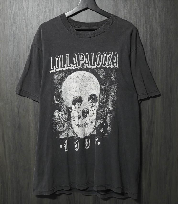 ВИНТАЖНАЯ Футболка Lollapalooza Festival с невидимым черепом Унисекс Хлопковая рубашка MC1231 Унисекс Футболка S