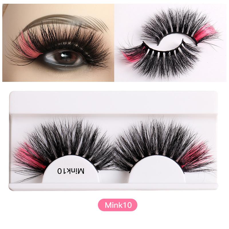 8D Colored Mink Hair False Eyelashes Natural Docile Thick Eyelashes