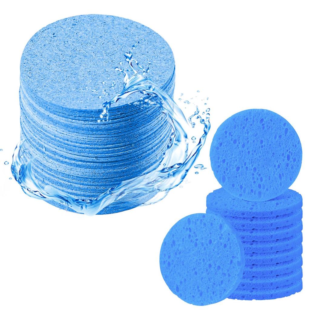 Compressed Cotton Facial Cleansing Puffs, Disposable Makeup Remover Cellulose Sponges for Salon Use.