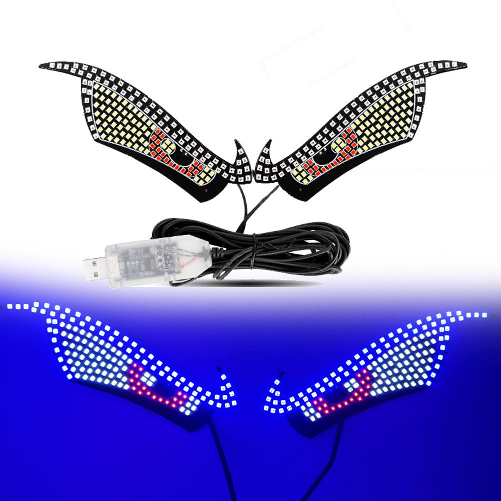 Car LED Devil's Eye Decorative Light Rear Window Warning Light Devil Eye Atmosphere Light Auto Decoration Accessories