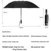 Fully Automatic Waterproof Sun Protection Umbrella with LED Flashlight UV Sunshade Rainproof Wind Resistance Folding Design