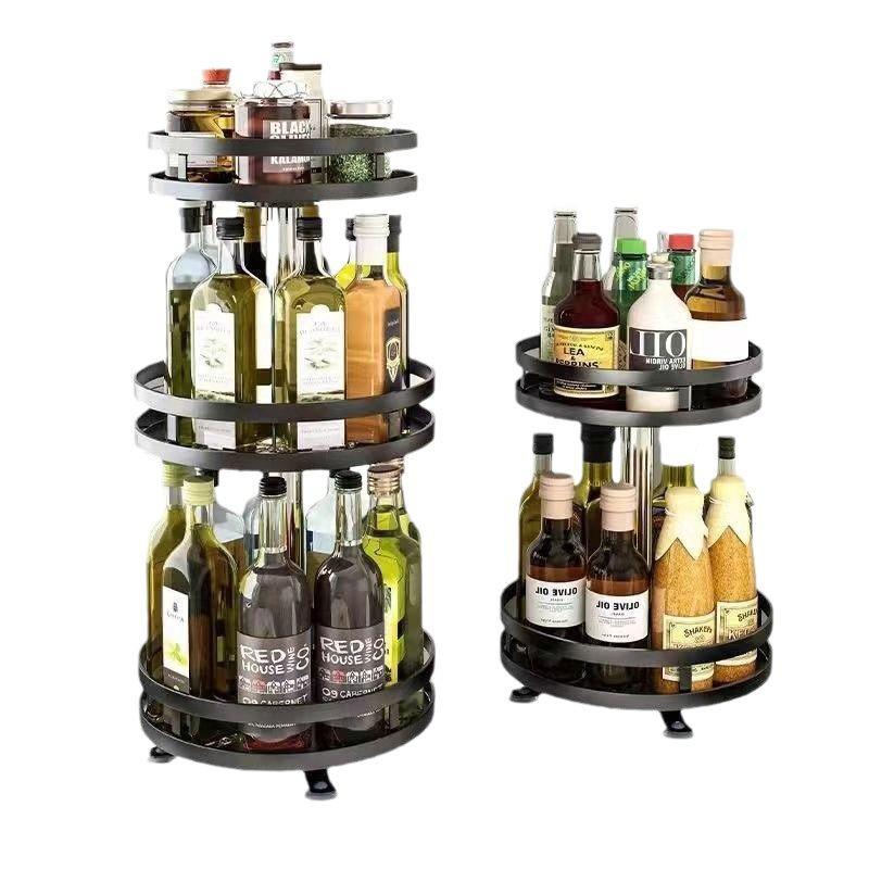 360° Rotating Kitchen Countertop Rack for Seasonings, Oils, and Condiments