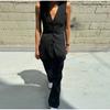 Mode frauen Weste Top Hosen Anzüge Ärmelloses V-ausschnitt Gerade Hosen Dame Set 2025 Frühling Sommer Elegante 2 Stück Set frauen