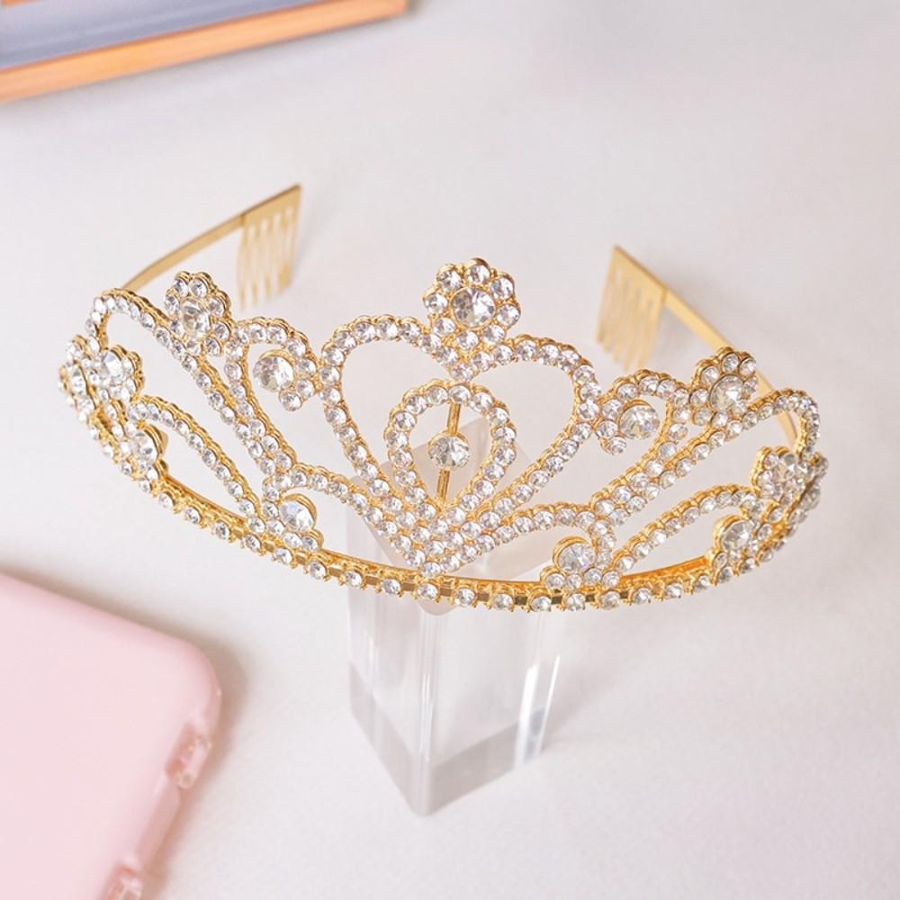 Crystal King Crown Alloy Queen Crown Headpiece Luxurious Birthday Tiara  Birthday Celebration