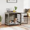 Indoor Dog Crate Furniture End Table With Plush Washable Cushion Lockable Door For Medium Dogs