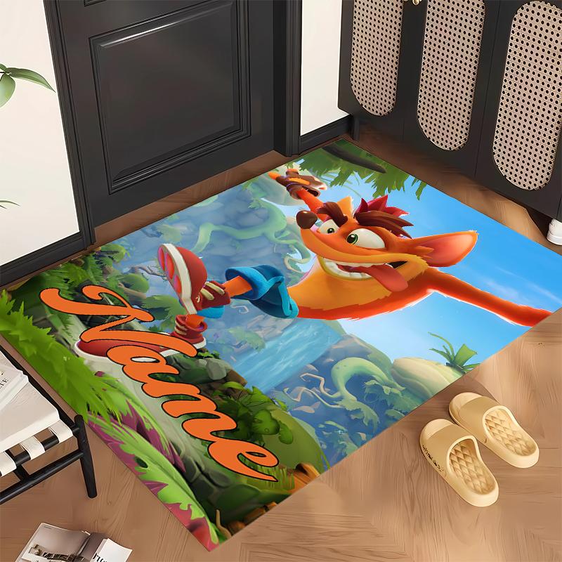 Crash Bandicoot (5) Personalizowany dywanik biurowy z imieniem Stylowa dekoracja do salonu, sypialni, kuchni