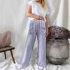 2025 New Autumn and Winter Women's Loose Striped Pocket Fashion Casual Wide Leg Pants for Women