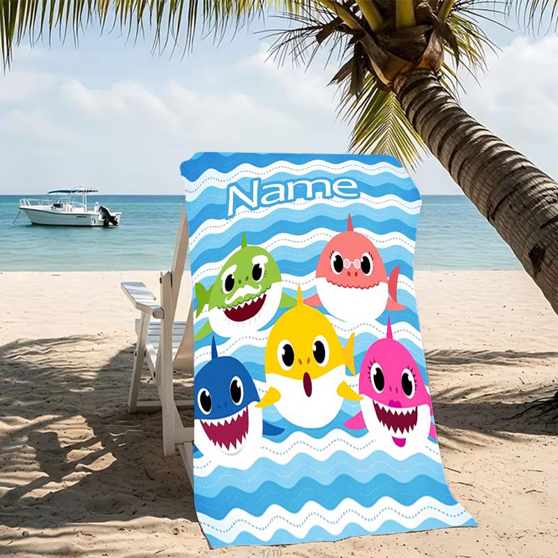 Customizable personalized beach towels Cute Shark themed designs.Suitable for the beach, yoga, sports;ideal as beach accessories