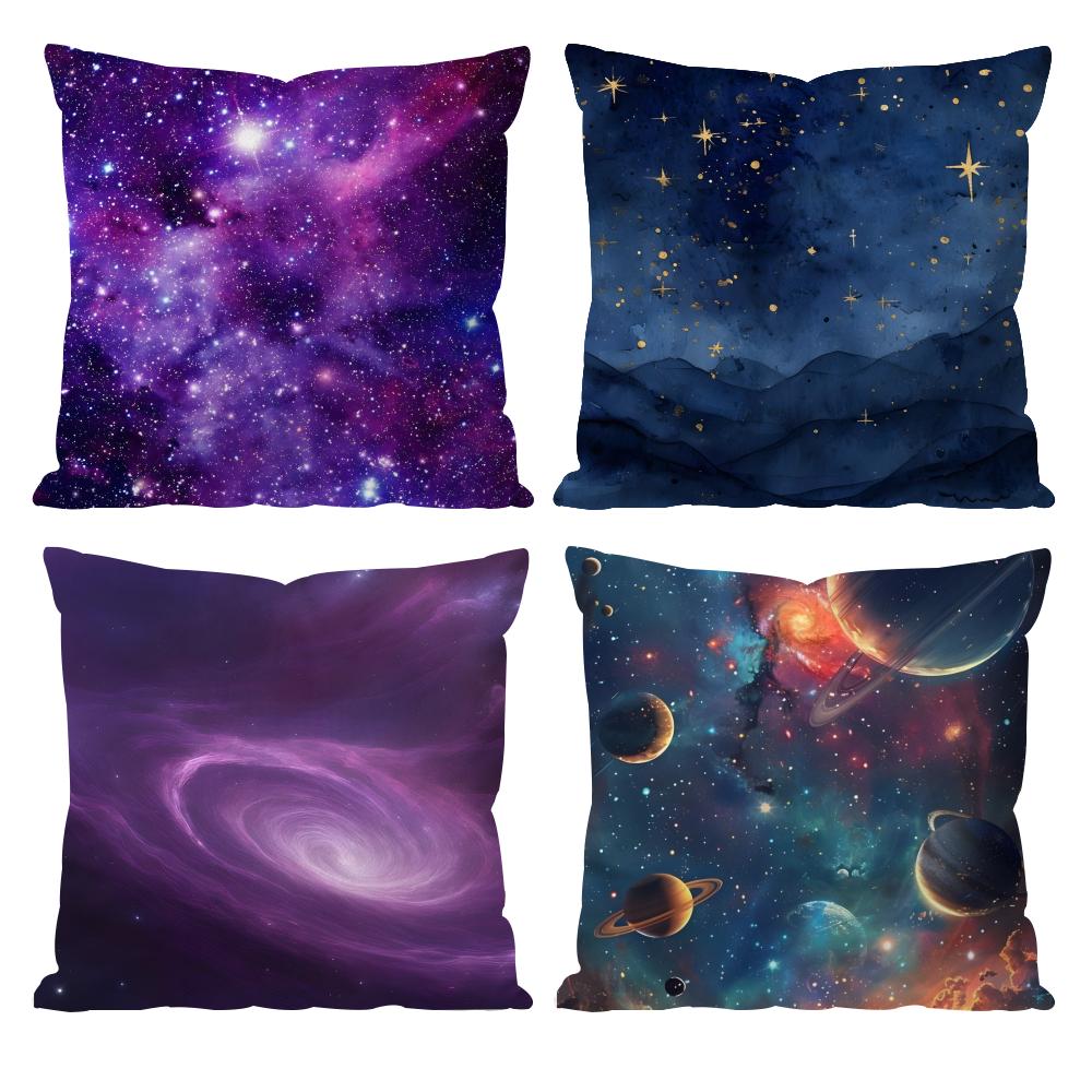 Space Starry Sky Cushion Cover Pattern Printed Pillowcase for Living Room Sofa Cushion Cover & Bedroom Decor