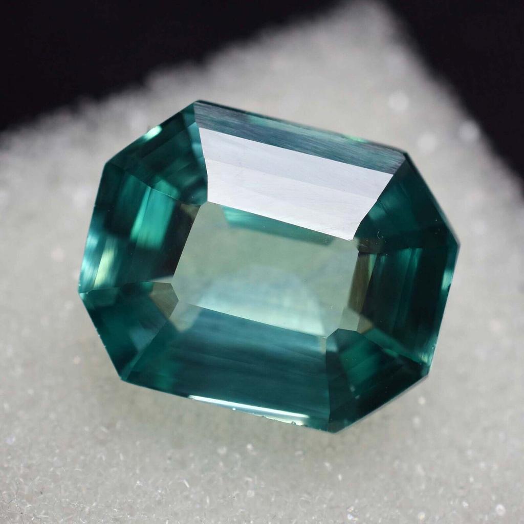 Natural Bluish Green Sapphire Loose Gemstone 9.25 ct Ceylon Emerald Cut September Birthstone Gift