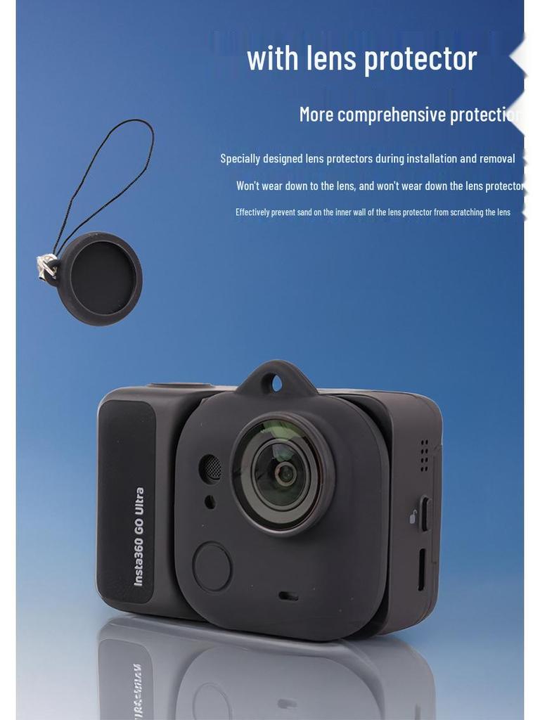 Insta360GoUltra Silicone Case: Anti-fall Shell with Lens Cap & Lanyard