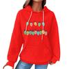 Women's Fashion Loose Hooded Pullover Long Sleeve Plaid Sweatshirt With Drawstring, Drop Shoulder, Pocket, Christmas Print Top