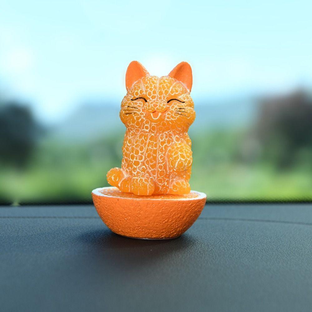 Orange Cat Car Interior Accessories Decoration Car Decor Cartoon Car Ornament Auto Dashboard