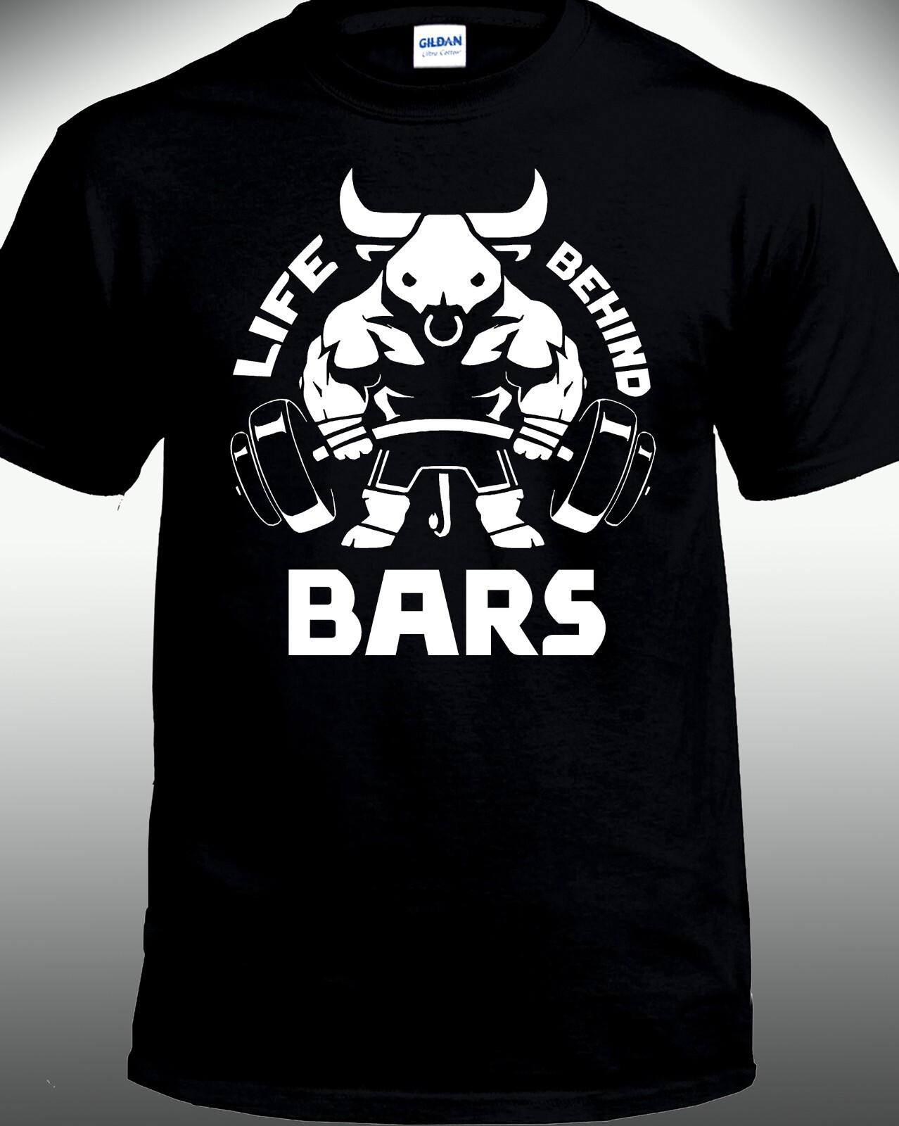 Life Behind Bars Bull Gym Weight Lifting Workout Training T-shirt S разноцветный