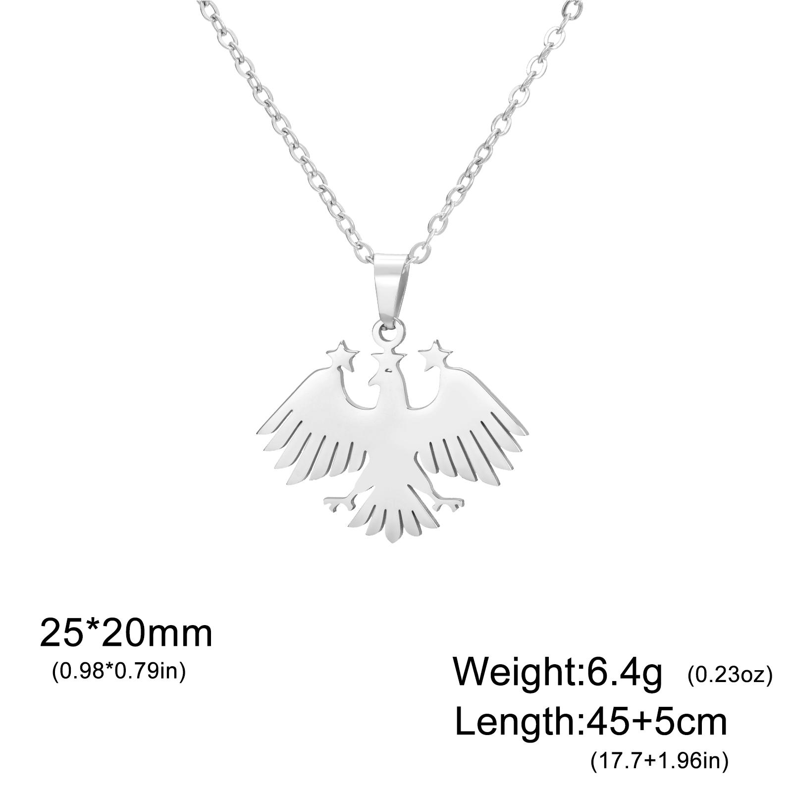 

Teamer Syrian Eagle Pendant Necklace For Woman Man Gold Color Stainless Steel Choker Vintage Jewelry Birthday Gift Wholesale 45-50cm