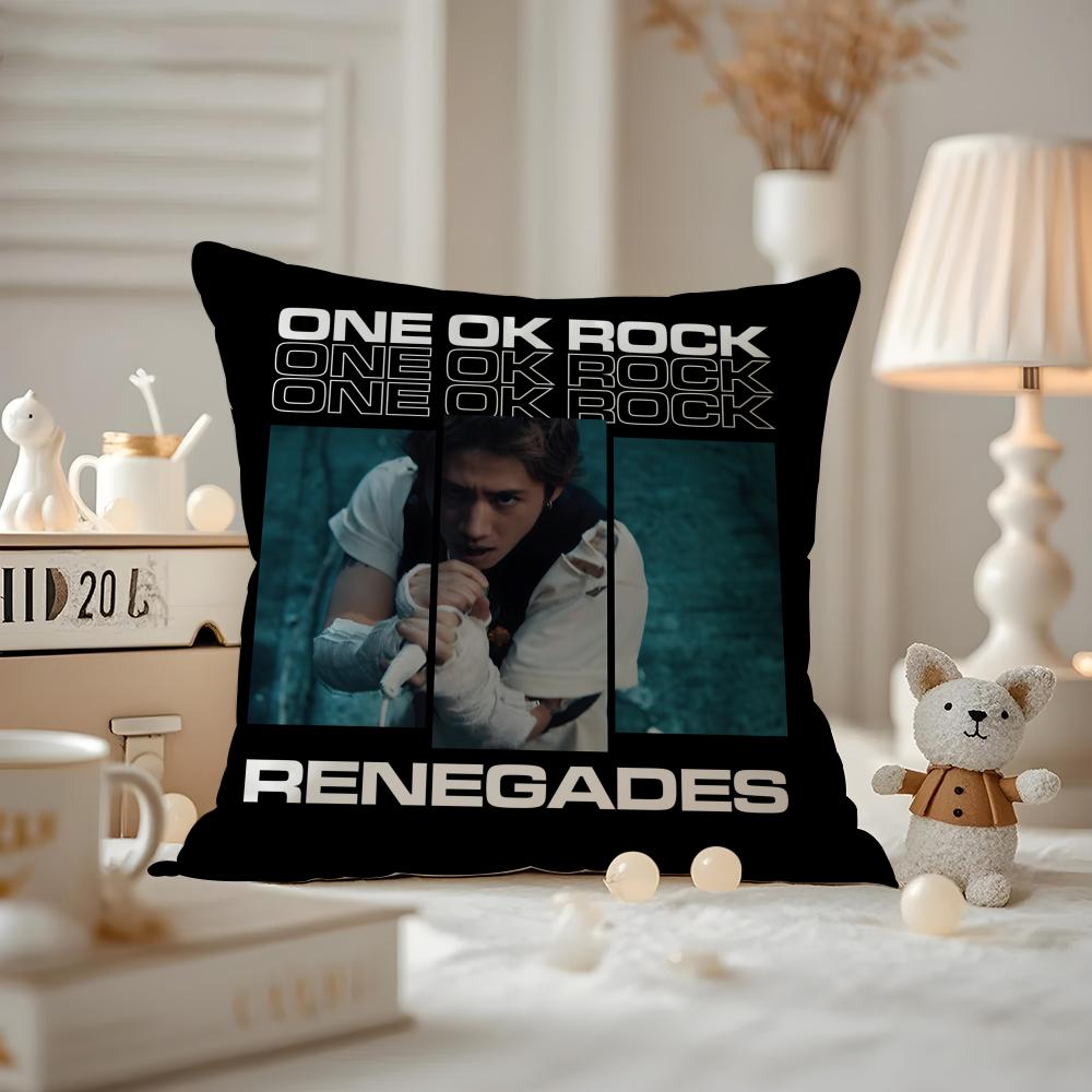 ONE OKBand OONE OK RROCK Cushion Cover Antidustmite Pillowcase Invisible zipper silky short plush Sofa cushion cover