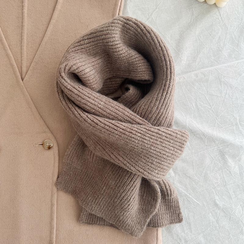 Japanische Studenten-Schals für Damen, warm im Herbst und Winter, verdickt, solide, vielseitig, einfach, zum Stricken, für Wollliebhaber