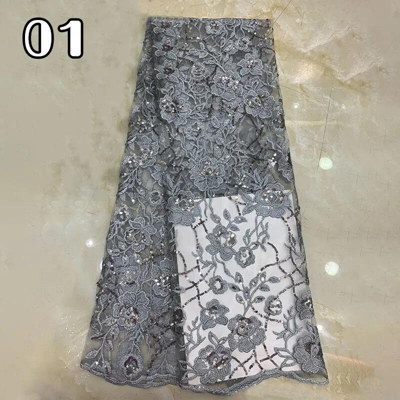 Tissu Brodé Fleurs à Sequins 90x130cm Tissu Dentelle Perlé Décoration Robe de Mariée DIY Costume de Scène Matériau Soirée de Mariage