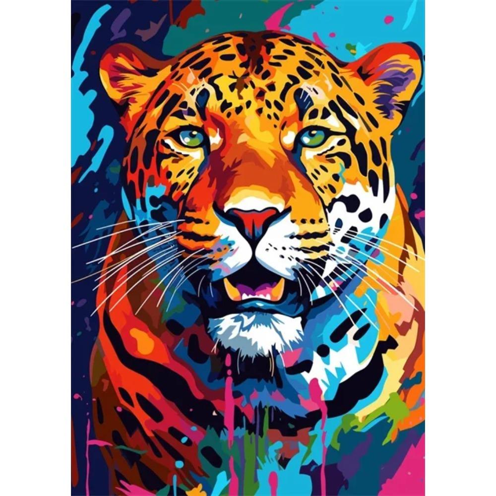 Abstrakt Färgstark Vilda Djur Canvasmålning Bläckfisk Katt Apa Lejon Graffiti Popkonst Målare Väggkonst Väggmålning för Heminredning