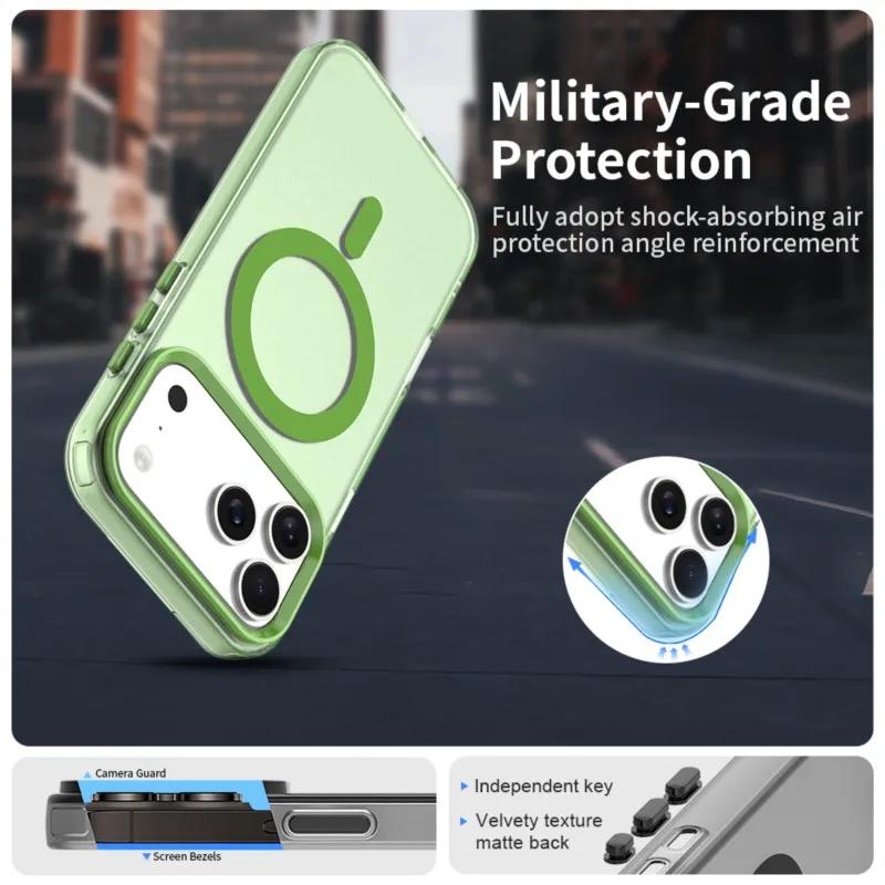For Magsafe Magnetic Case for IPhone 17 Air Candy Color Translucent PC + TPU Shockproof Hard Bumper for Iphone 17 Pro Max 17pro