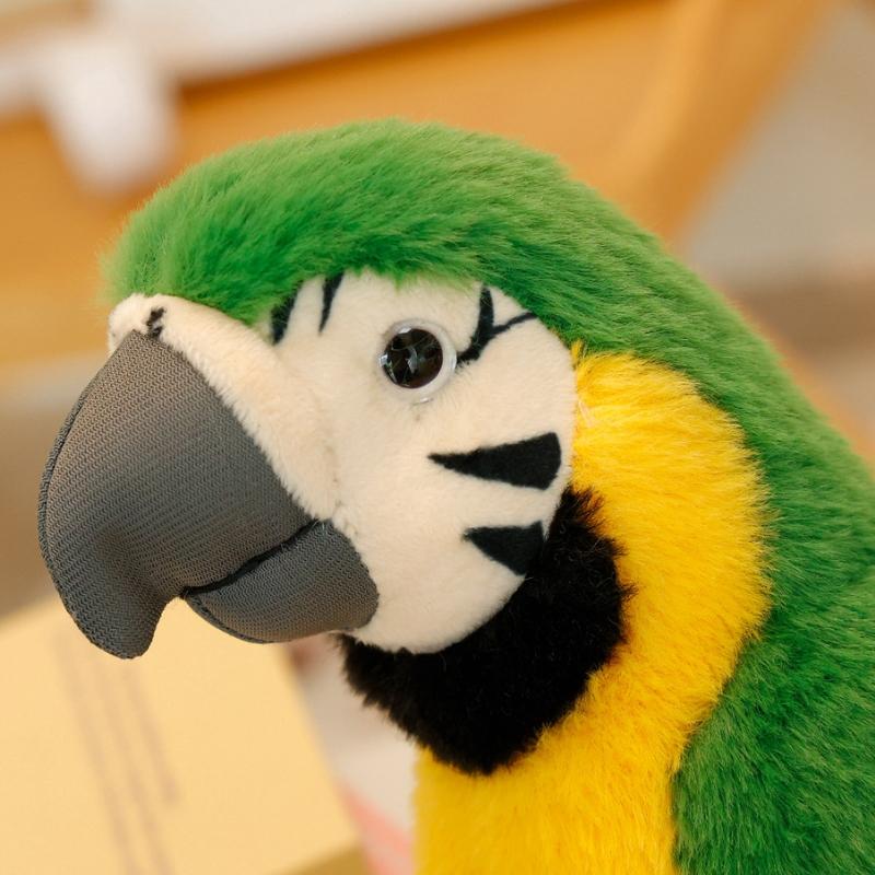Lifelike Parrot Plush Toy Lovely Cartoon Macaw Doll Stuffed Simulation Bird Animal Plush Doll Birthday Gift for Kids Home Decor