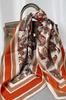 Viscose Scarf 180x85 "Orient Rust" - Oriental Paisley Pattern in Brick Color