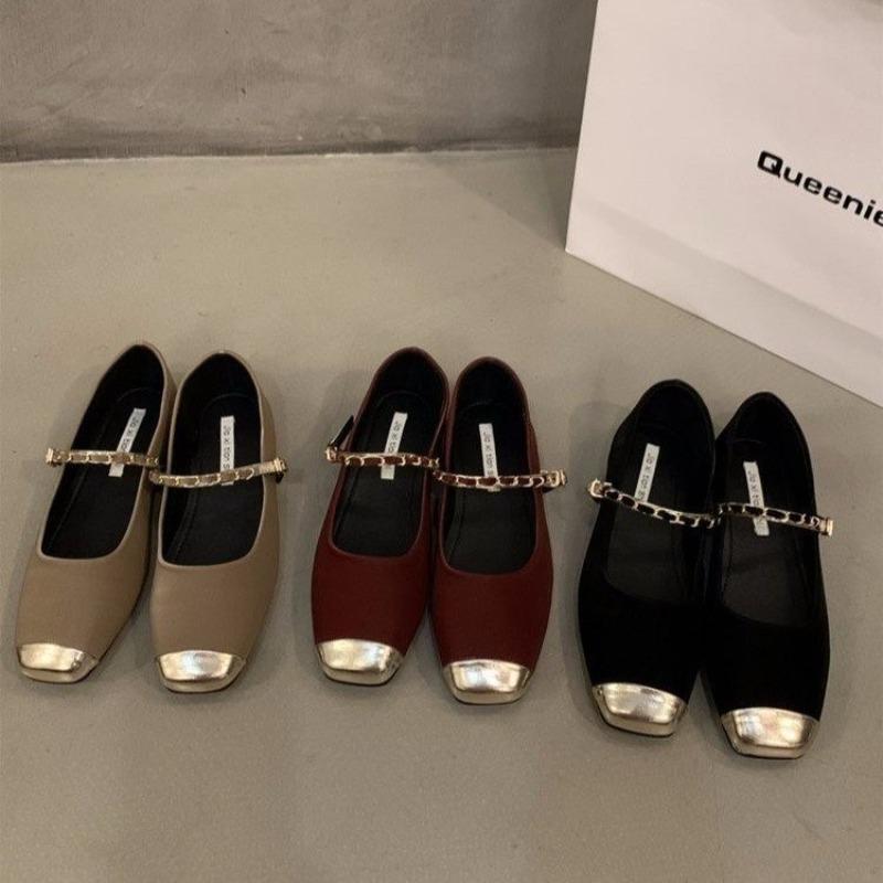 Temperament Mary Jane shoes autumn new thick high heels light mouth single shoes