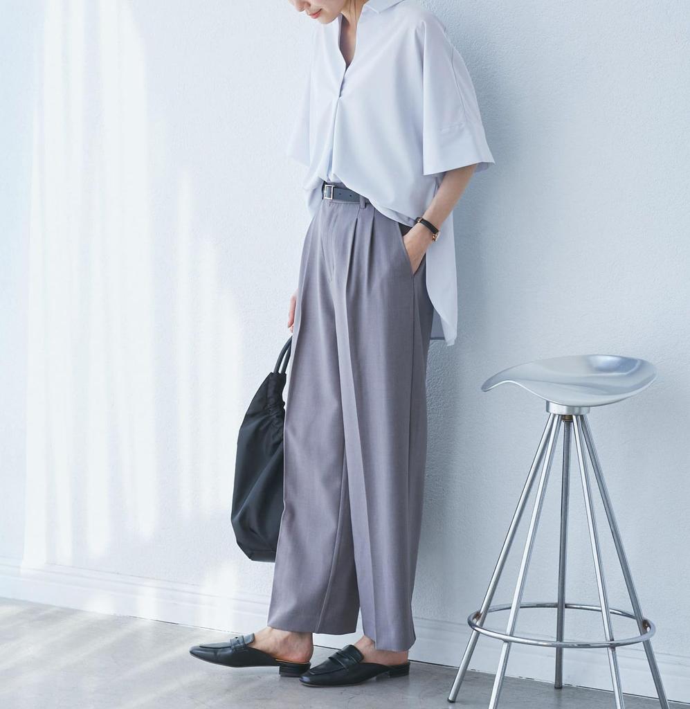 ROPE PICNIC Skipper Shirt UV Cool to the Easy Sax Women's Blouse, Protection, Touch, Care, (48)