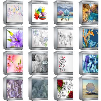 Flower Wash Bowl Αυτοκόλλητα Αυτοκόλλητα Πλυντηρίου Πιάτων Κάλυμμα Πόρτας Τοίχου Διακοσμητικό Αξεσουάρ Κουζίνας Δώρο Ολόκληρη μεμβράνη Ταπετσαρία Αυτοκόλλητα