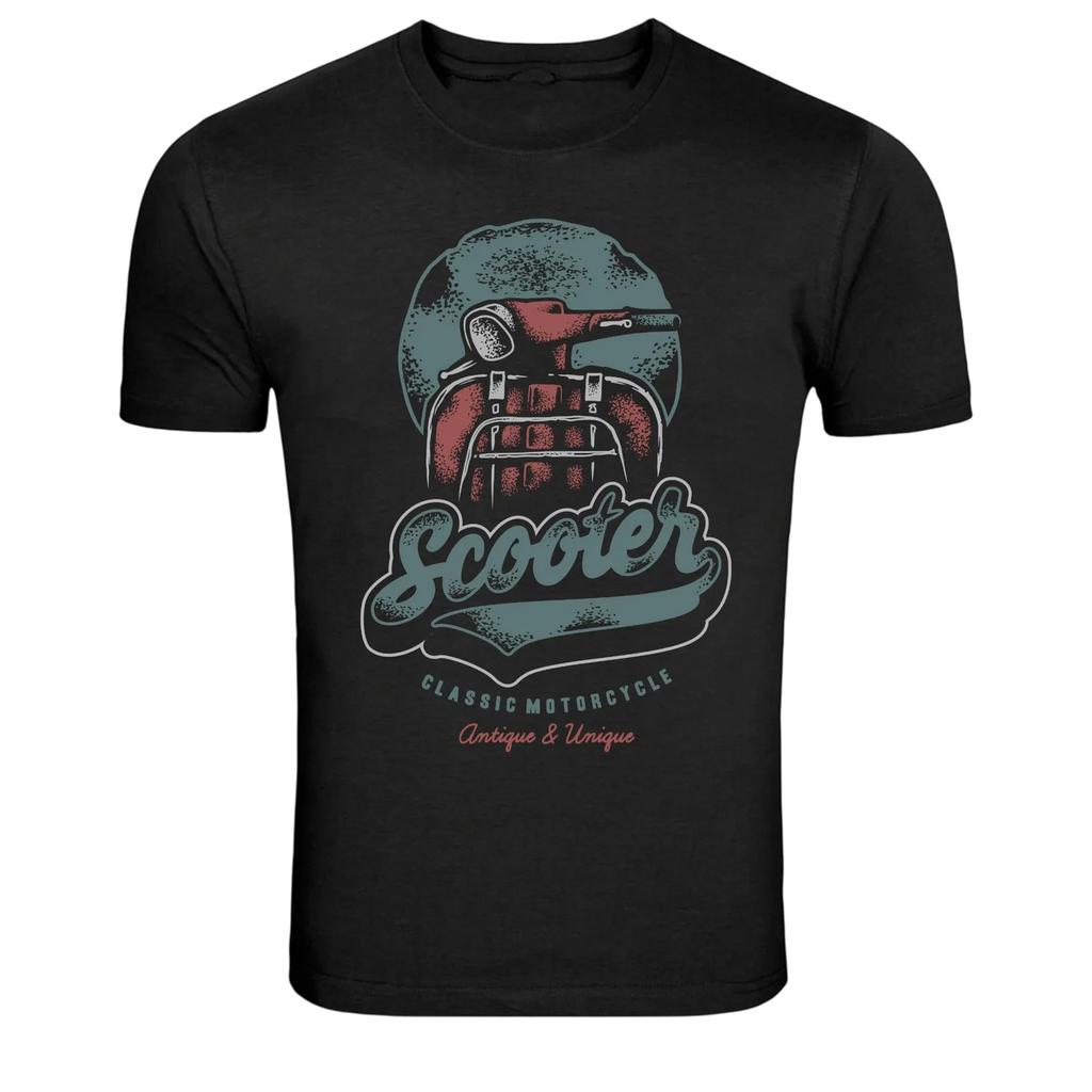 Retro Scooter Classic Motorcycle Graphic T-Shirt