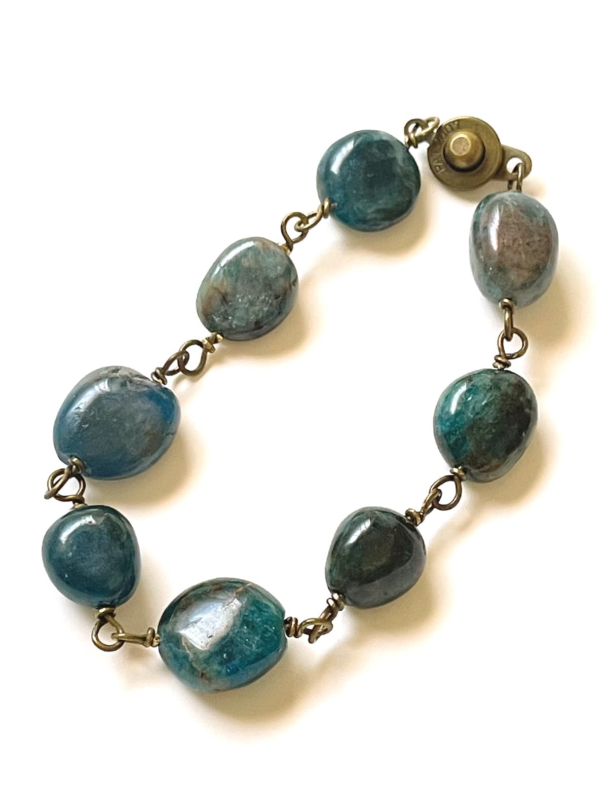 [Cherry] Blue Apatite Tumble Bracelet, Natural Stone, Power Stone AC312