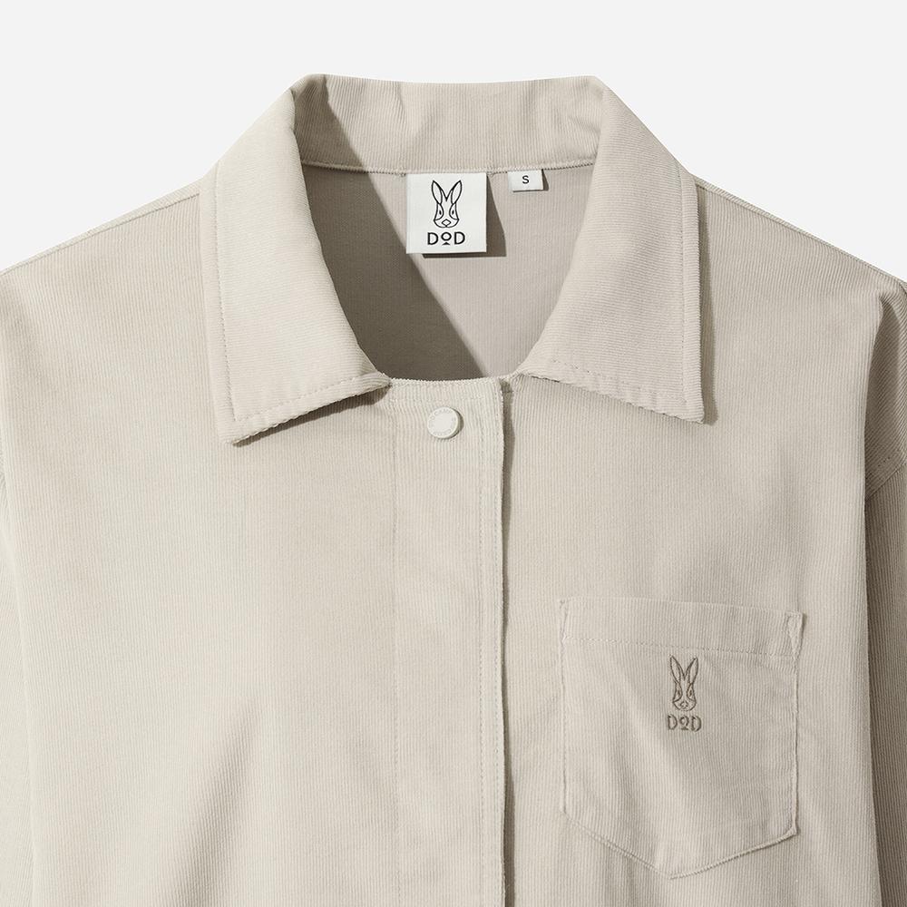 Diodi Women'S Corduroy Shirt Dress (Ivory Dark)