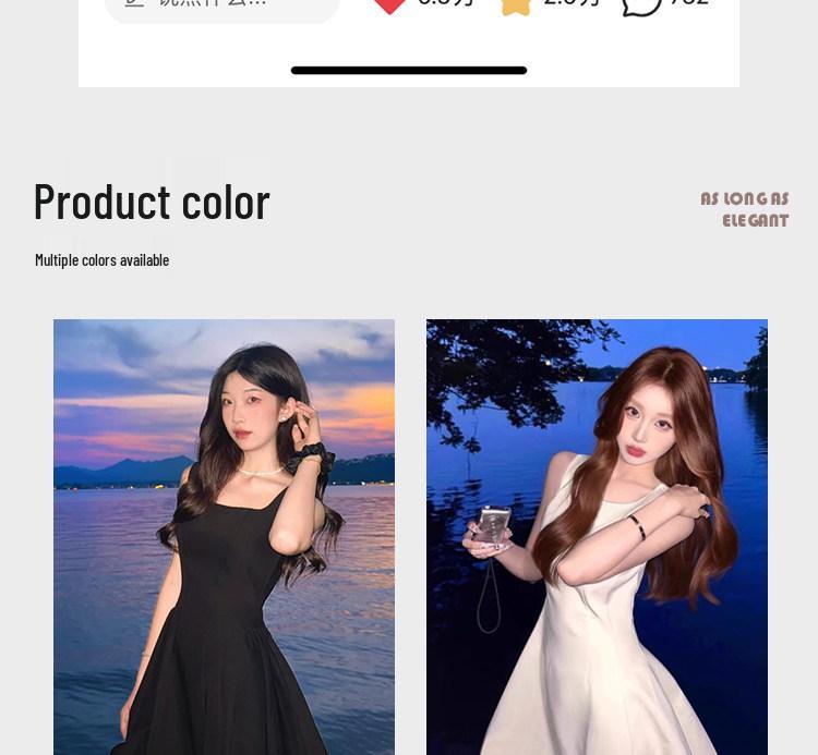 Women's Slim-fit White Moonlight Camisole Dress - Sleeveless Waist-cinching Birthday Style for Early Summer/Spring