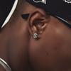 Full Diamond Dollar Design Zircon Stud Earrings Hip Hop Fashion Unisex Jewelry