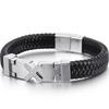 Wholesale Genuine Leather Man Bracelet  Armband Heren with Magnet Clasp Button Elegant Bracelet for Men Logo Name Engraveable