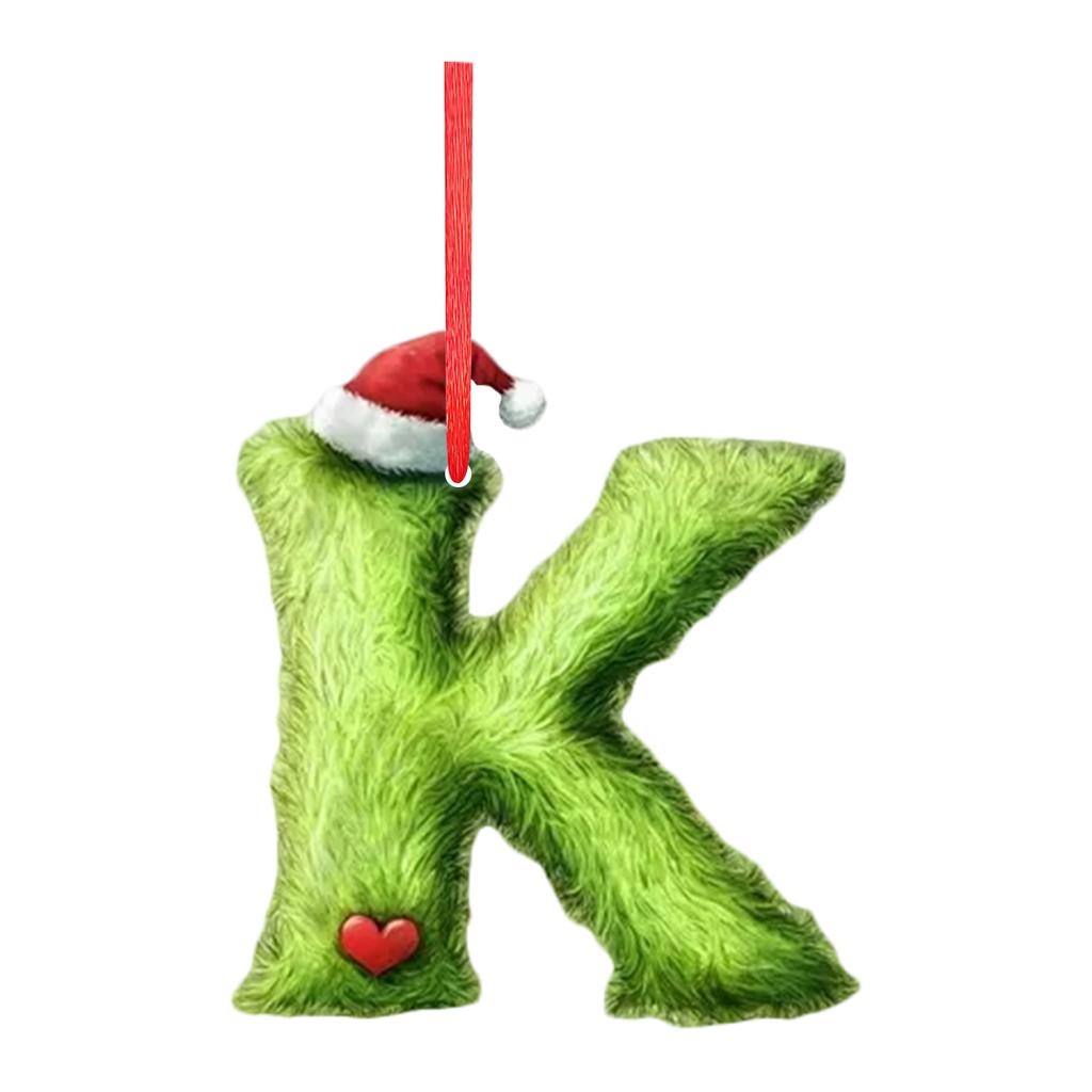 2D 26 Letter  Christmas Ornaments Acrylic Flat Christmas Tree Home Decorations Ornaments