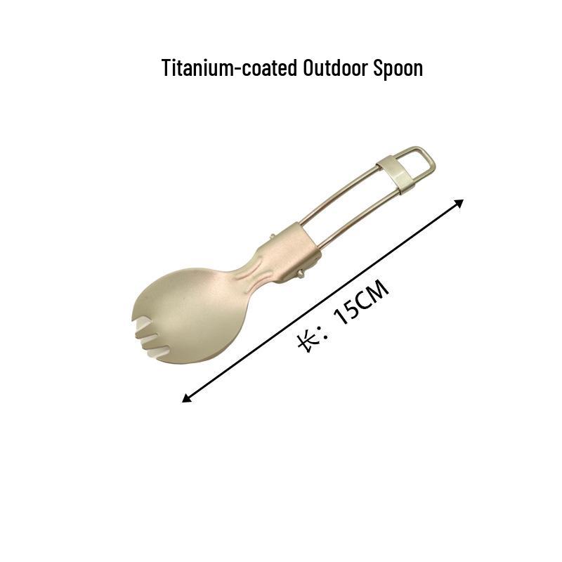 304 Stainless Steel Titanium-Plated Folding Camping Spoon