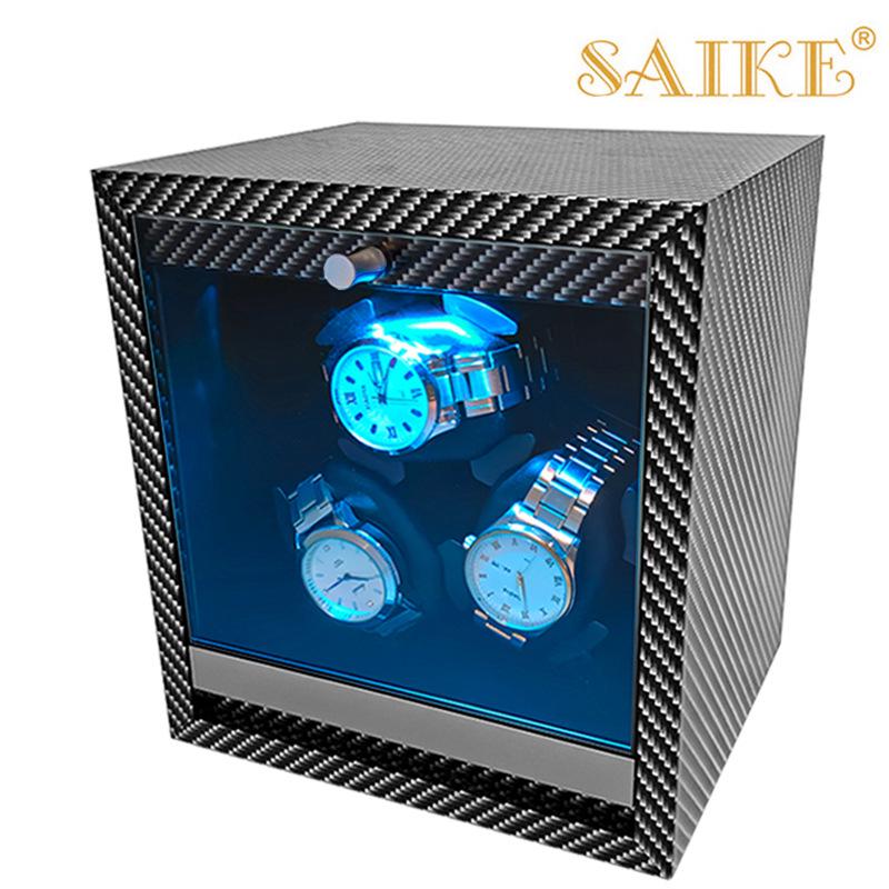 

Автоматическая шкатулка для часов из черного ореха с 3 положениями и электромотором