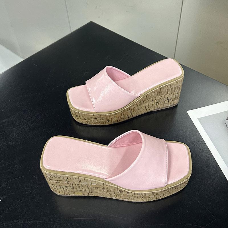 Fashion Fashion Thick Soled Footwear Ladies Wedges Slippers Shoes Platform Women Wedges Slippers Shoes Female Slides Sandals Big Size 43