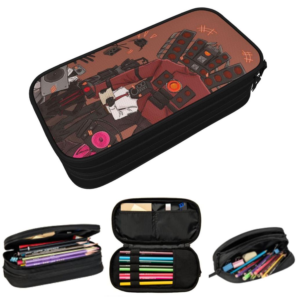 Skibidi Toilet Anime Pencil Case for Boy Girl Gifts Pen Box Pencil Bag Stationery Supplies Pen Holder Bag