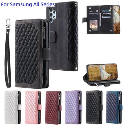 Für Samsung Galaxy All Series für A-Serie, J-Serie, S-Serie, Note-Serie. Flip-Leder-Reißverschluss-Geldbörsen-Handtaschenhülle