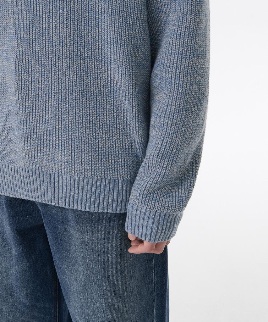 MUSINSA STANDARD Mixed Yarn Collared Knit [Melange Blue]
