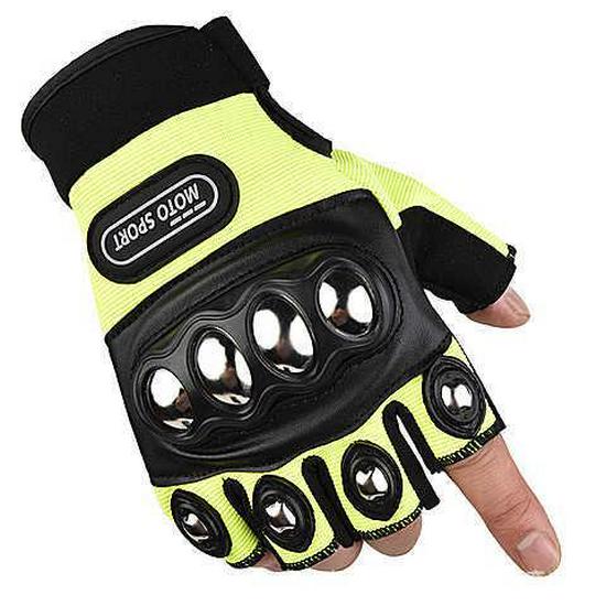 Men's Motorcycle Half-Finger Anti-Fall Gloves - Wear-Resistant Microfiber for Boxing, Fitness, and Off-Road Riding
