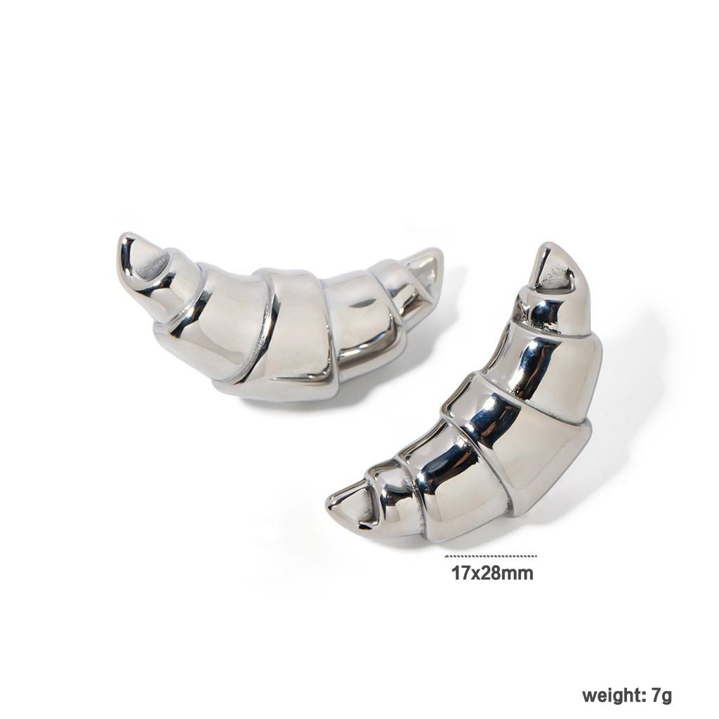 Jewelry horn stud earrings niche design fashionable versatile earrings stainless steel gold-plated stud earrings women
