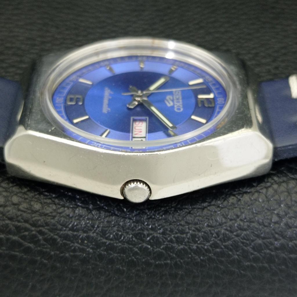 VINTAGE SEIKO 5 AUTOMATIC 6309A JAPAN MENS BLUE COLOR DIAL WATCH a701482-5 R206b-a701482