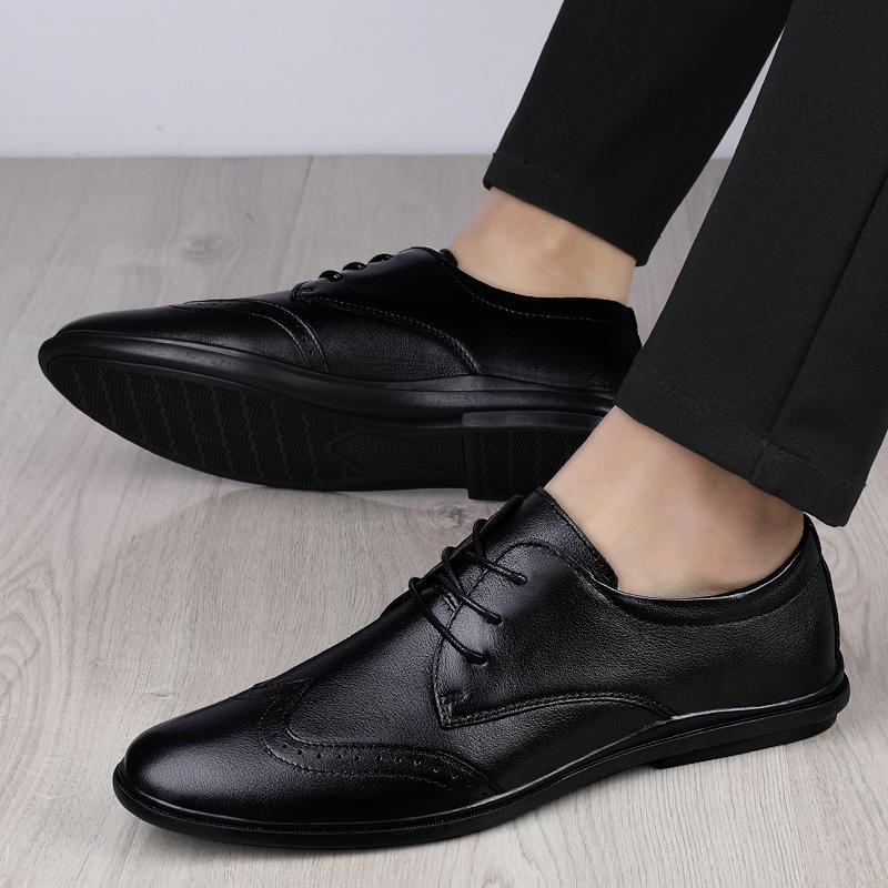 Модные мужские туфли из натуральной кожи в британском стиле — фото 4