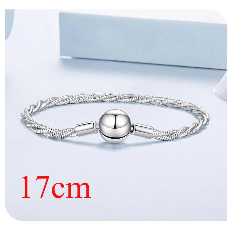 Winding Basic Chain Bracelet Simple And Versatile S925 Sterling Silver Snake Bone Chain Bracelet