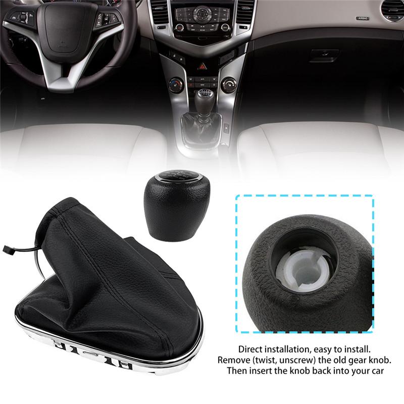 Car Accessories 6 Speed For Chevrolet Cruze 2008-2015 Manual Transmission Gear Shift Knob Head Ball Lever Shifter Gaiter Boot